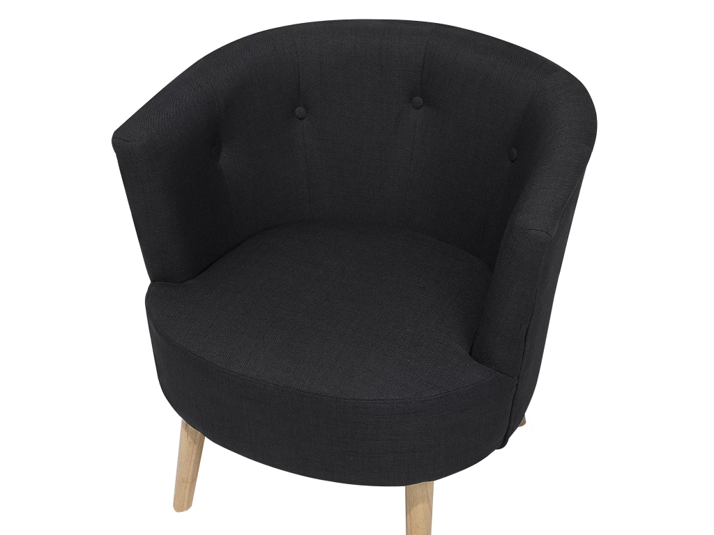Fauteuil Club En Tissu Noir ODENZEN – Image 7