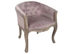 Fauteuil En Bois Rembourré 61x61x71 Cm