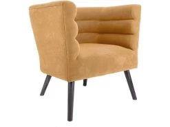 Fauteuil Design En Velours Et Bois Explicit Ocre