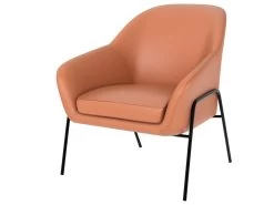 Fauteuil Terracotta Aubin En Cuir Synthétique