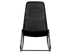 Tom - Rocking-chair En Résine Tressée Et Métal - Couleur - Noir