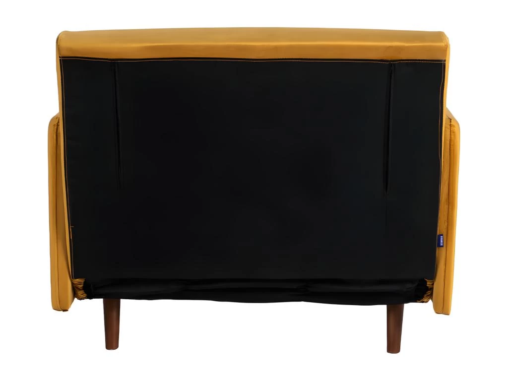 Belushi - Fauteuil Convertible En Velours - Couleur - Jaune Moutarde – Image 5