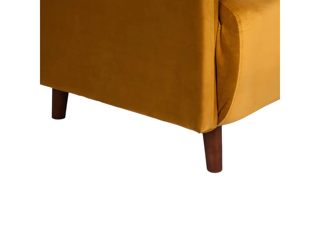 Belushi - Fauteuil Convertible En Velours - Couleur - Jaune Moutarde – Image 8