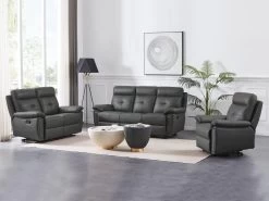 Fauteuil Relax En Cuir Gris VINETA