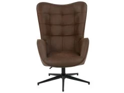 URBAN MEUBLE Fauteuil Vintage Chaise Pivotant Pour Bureau Salon Chambre Avec Un Revêtement En Tissu Des Accoudoirs Rembourés, Métal, Marron, 70*80*100CM
