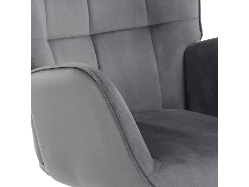 URBAN MEUBLE Fauteuil Scandinave Chaise Pivotant Pour Bureau Salon Chambre Avec Un Revêtement En Tissu Des Accoudoirs Rembourés, Métal, Gris, 70*80*100CM – Image 3