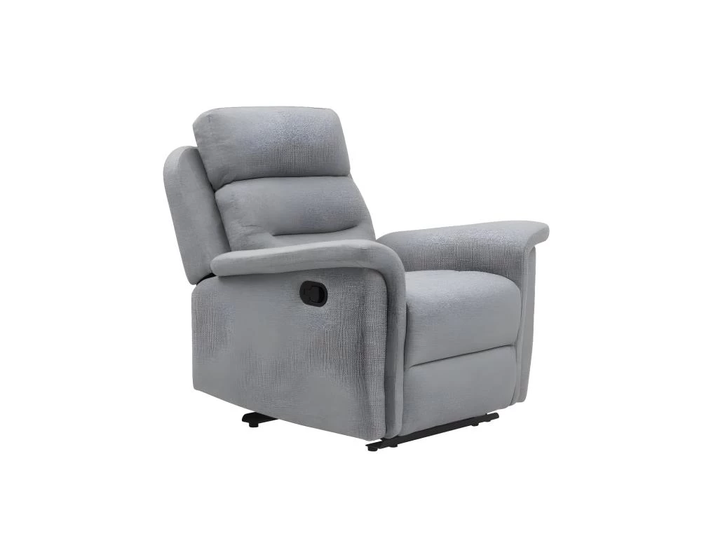 Fauteuil De Relaxation 1 Place En Tissu Gris LÉON - Gris Clair – Image 8
