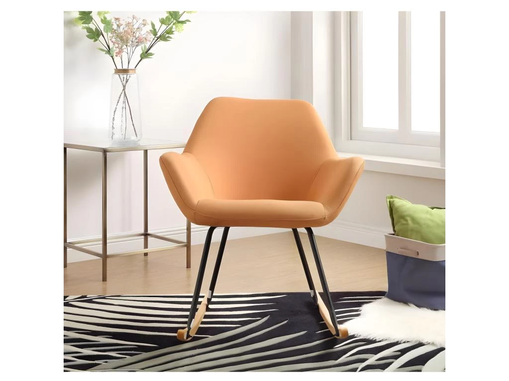 Fauteuil à Bascule Design "Cullman" 89cm Orange – Image 5