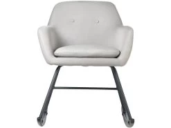 Fauteuil à Bascule Design "Cusseta" 80cm Gris Clair