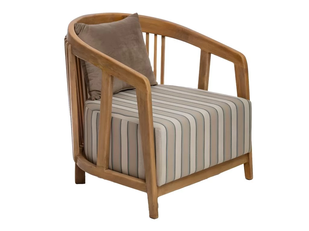 Fauteuil En Bois De Manguier Et Coton Térence – Image 2