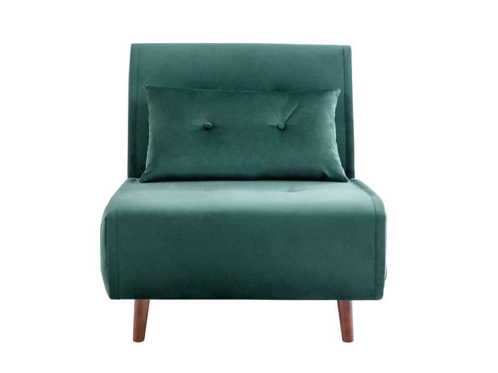 Fauteuil Convertible En Velours Vert Sapin URIBIA – Image 3