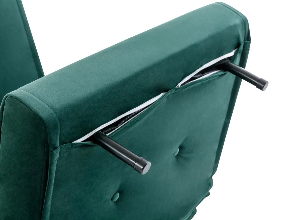 Fauteuil Convertible En Velours Vert Sapin URIBIA – Image 8