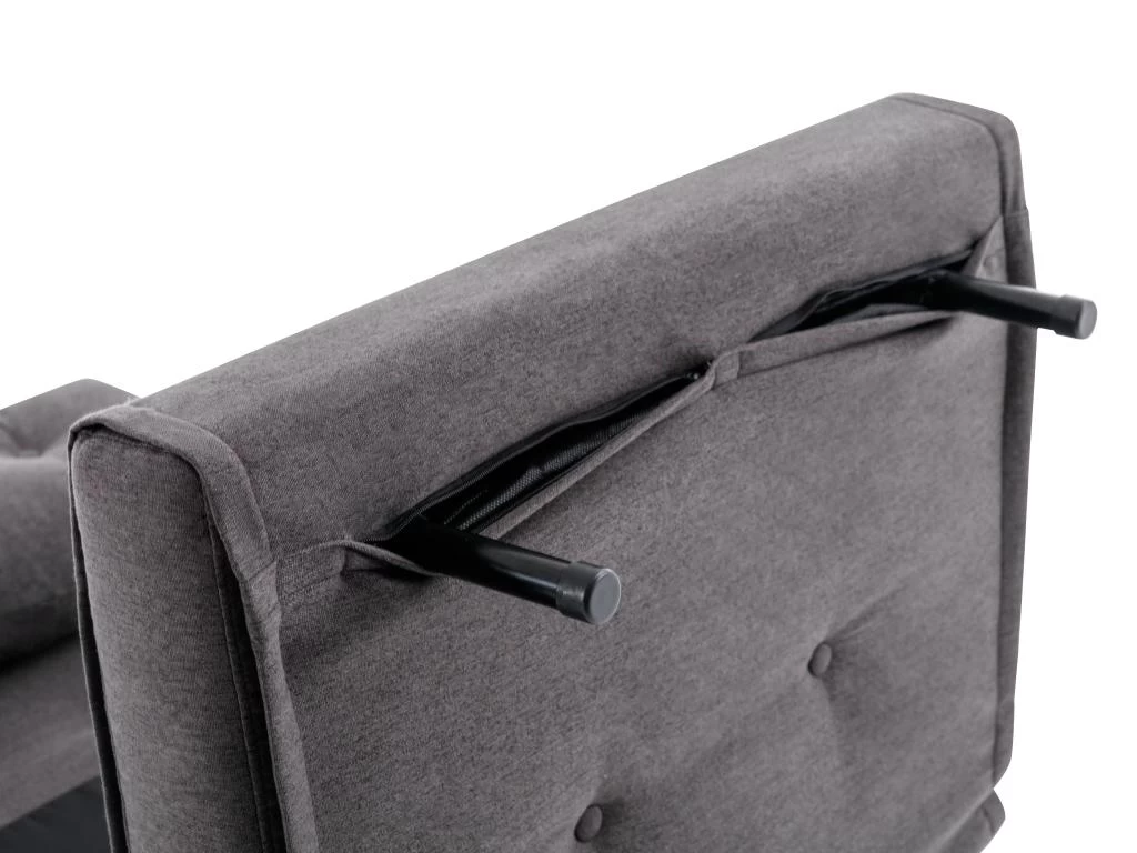 Fauteuil Convertible En Tissu Anthracite URIBIA – Image 8