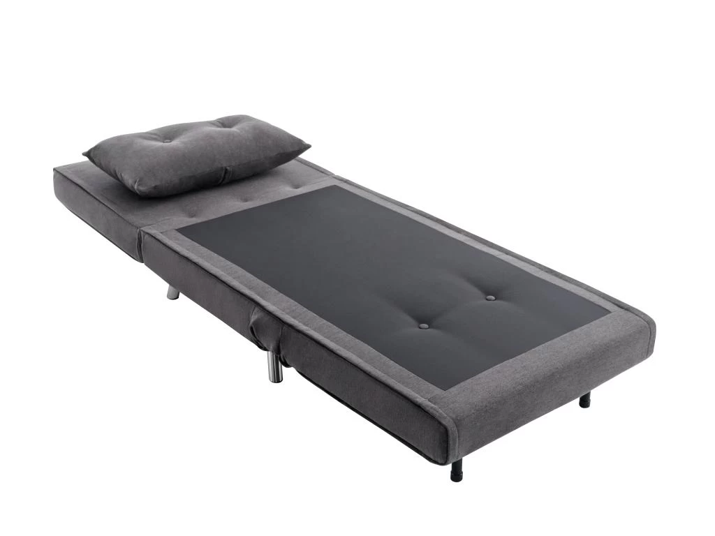 Fauteuil Convertible En Tissu Anthracite URIBIA – Image 4