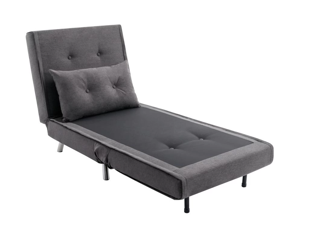 Fauteuil Convertible En Tissu Anthracite URIBIA – Image 5
