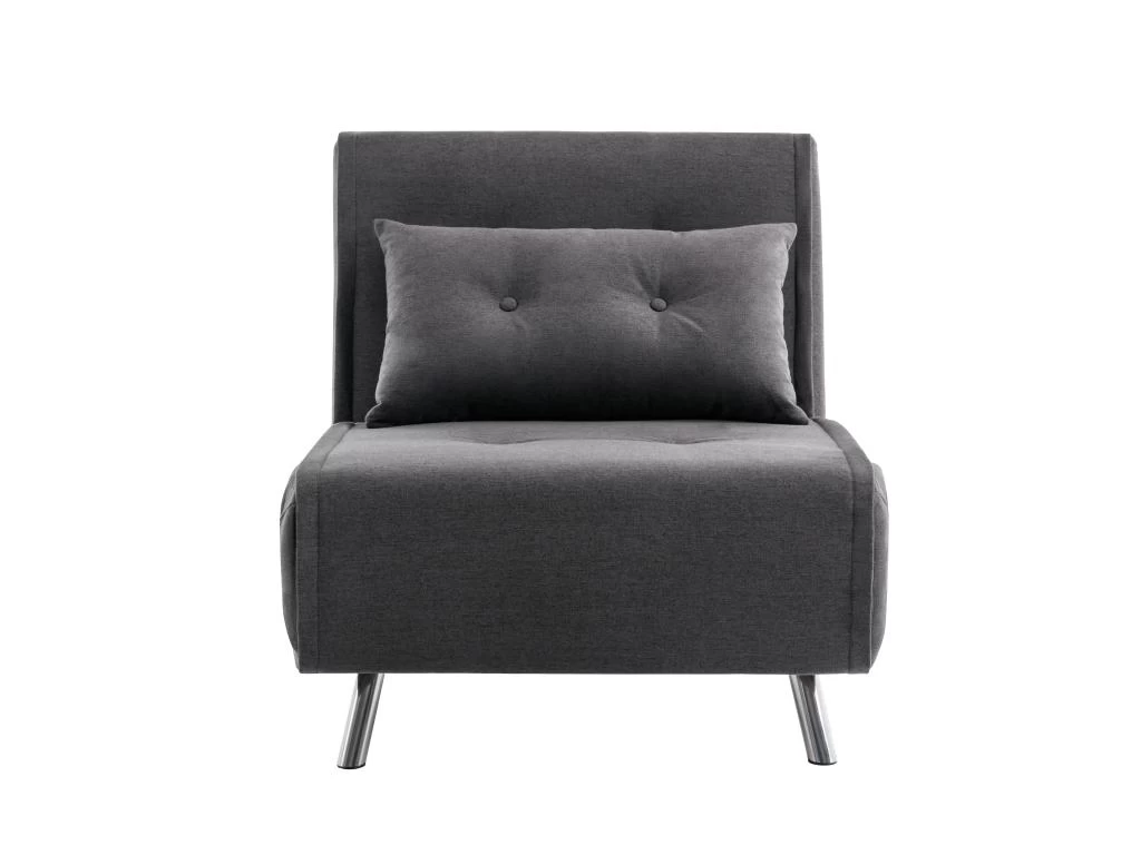 Fauteuil Convertible En Tissu Anthracite URIBIA – Image 3