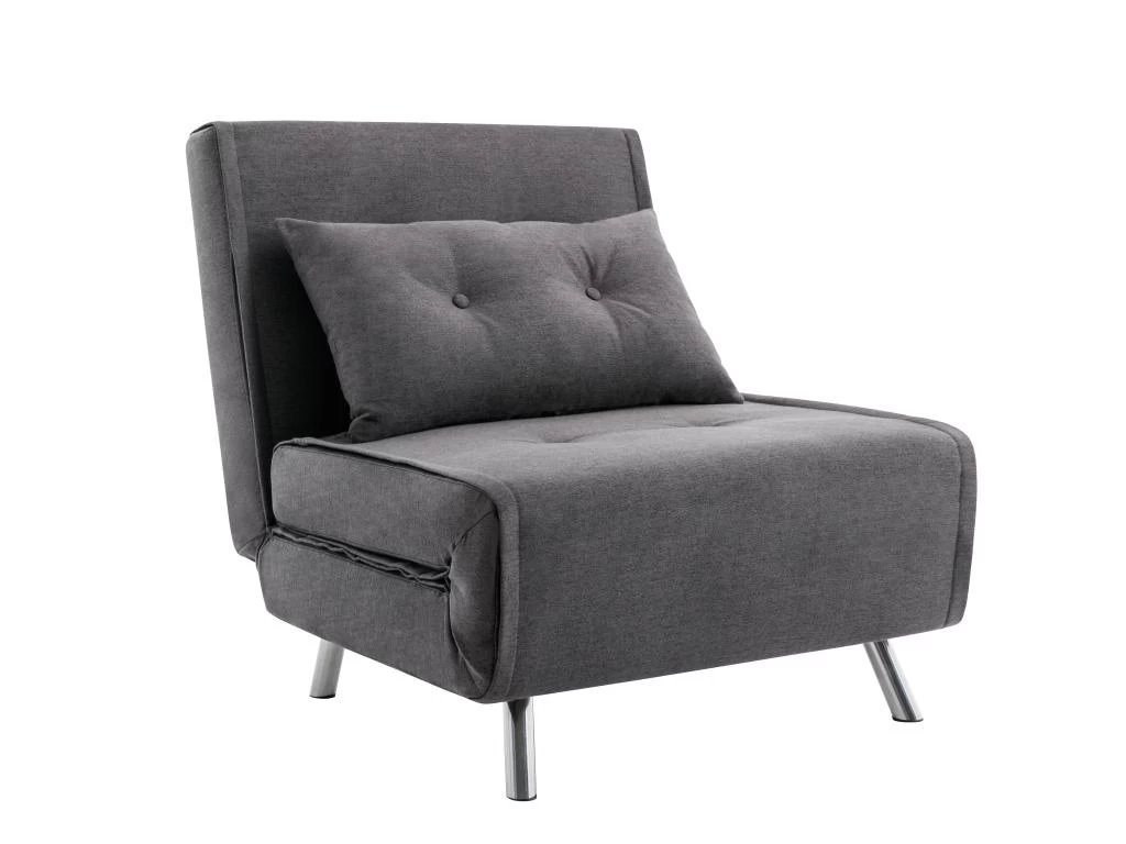 Fauteuil Convertible En Tissu Anthracite URIBIA – Image 2