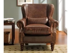 Fauteuil 100% Cuir EDOUARD - Marron