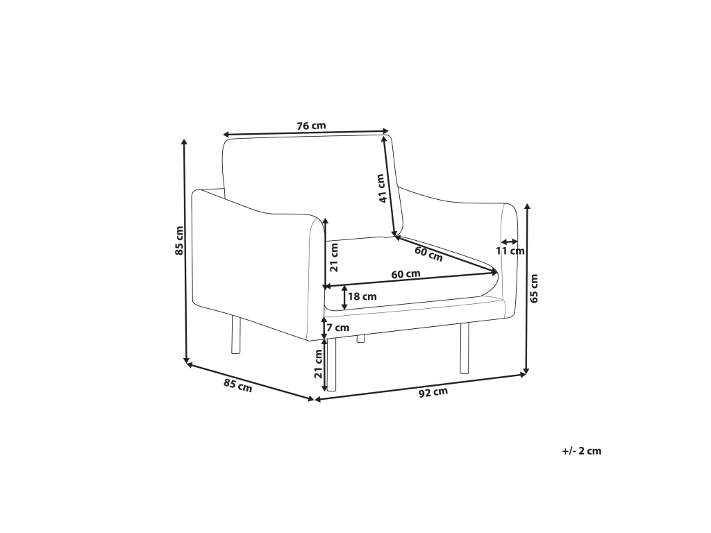 Fauteuil En Velours Gris VINTERBRO – Image 3