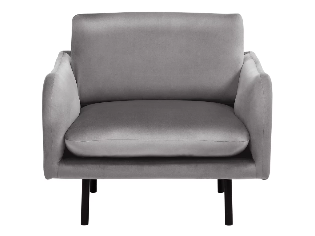 Fauteuil En Velours Gris VINTERBRO – Image 4