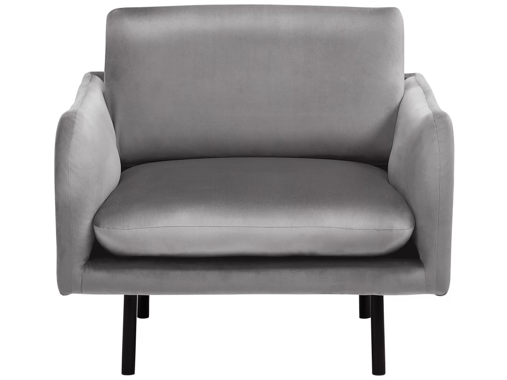 Fauteuil En Velours Gris VINTERBRO – Image 5