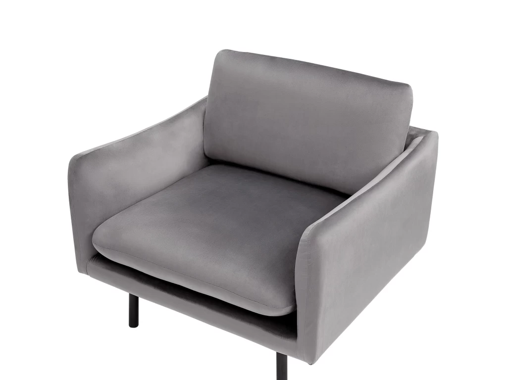 Fauteuil En Velours Gris VINTERBRO – Image 7