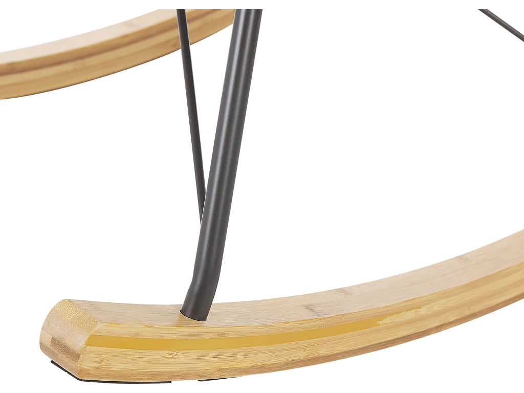 Chaise à Bascule En Velours Rose ELLAN – Image 6