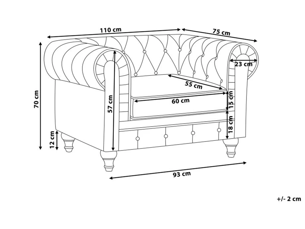 Fauteuil En Velours Rose CHESTERFIELD – Image 3