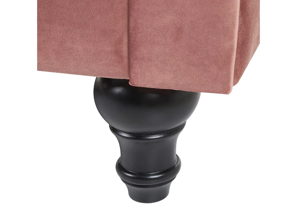 Fauteuil En Velours Rose CHESTERFIELD – Image 7