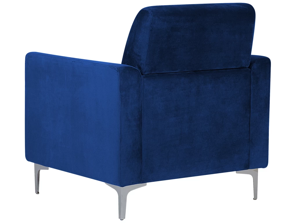 Fauteuil En Velours Bleu Marine FENES – Image 5