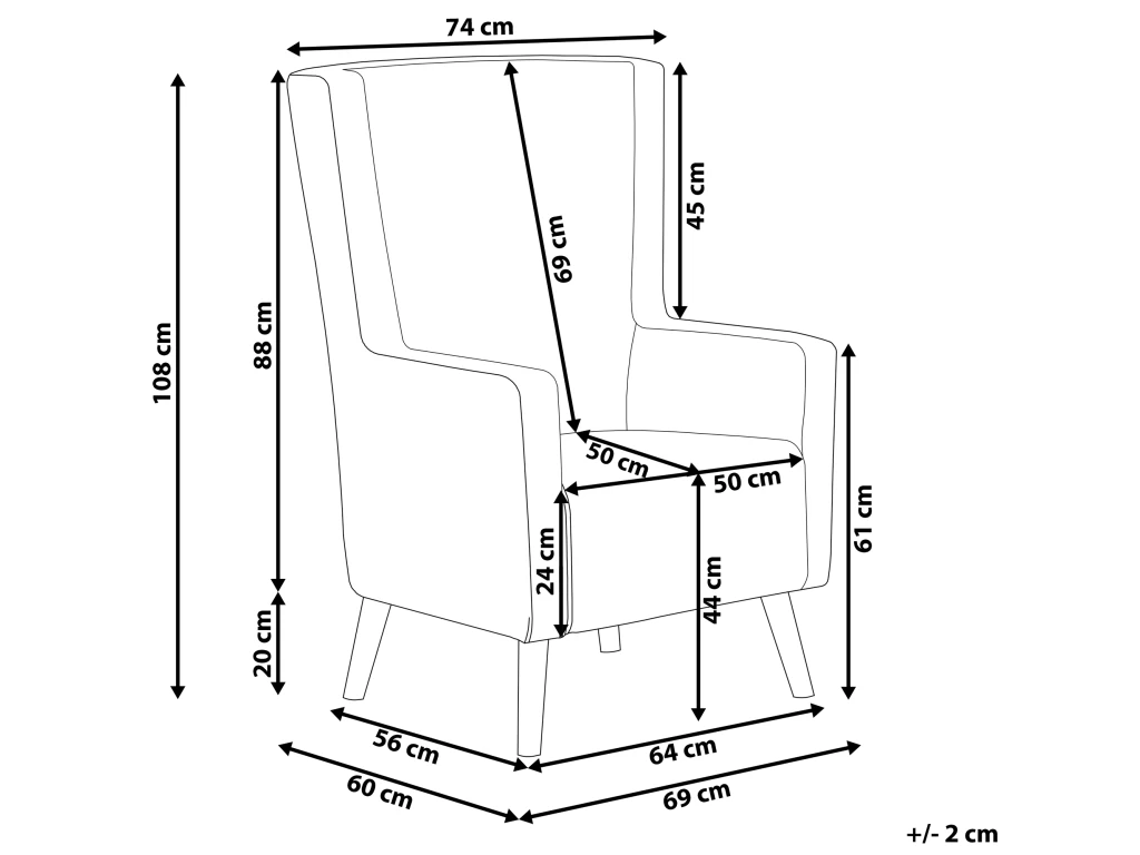 Fauteuil Bergère Violet ONEIDA – Image 3