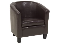 Fauteuil Club En Cuir PU Marron BORWICK