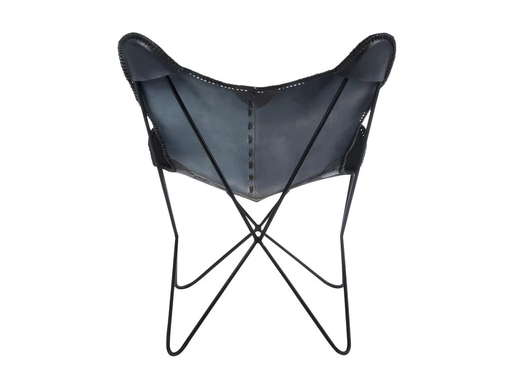 Chaise Lounge Cuir Noir Piétement épingle - HOHA – Image 3