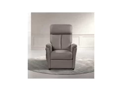 Fauteuil Relax électrique Releveur Cuir Taupe - SAYA