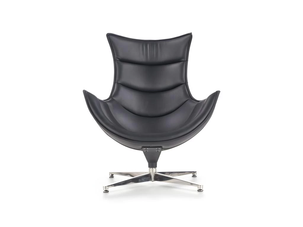 Fauteuil Design En Cuir Reconstitué -86 Cm X 84 Cm X 96 Cm - Noir – Image 3
