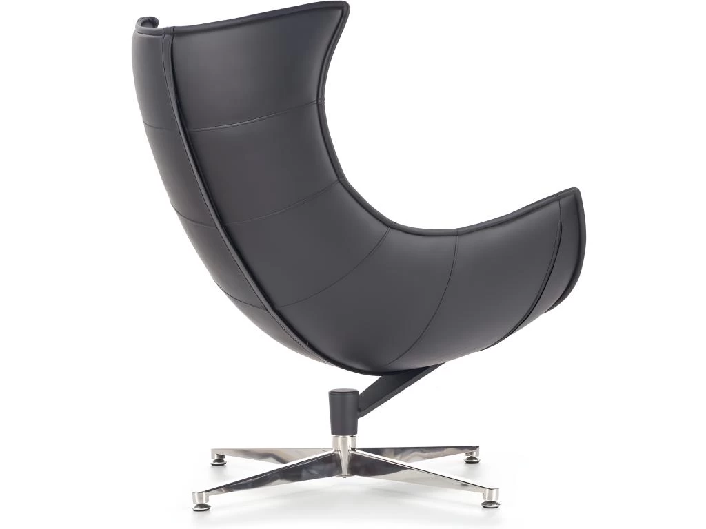Fauteuil Design En Cuir Reconstitué -86 Cm X 84 Cm X 96 Cm - Noir – Image 4