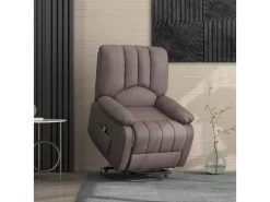 Fauteuil De Relaxation électrique - Fauteuil Releveur Inclinable - Repose-pied Ajustable - Microfibre Polyester Gris