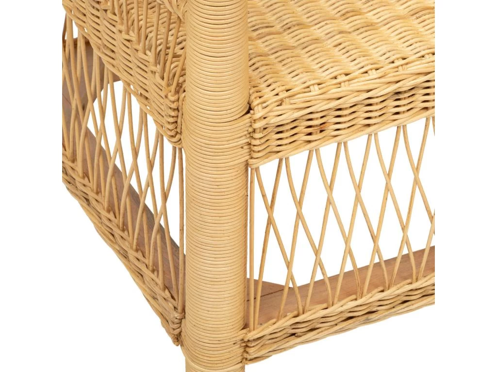 Fauteuil En Bois De Rotin Coloris Naturel - Longueur 65 X Profondeur 72 X Hauteur 82 Cm – Image 2