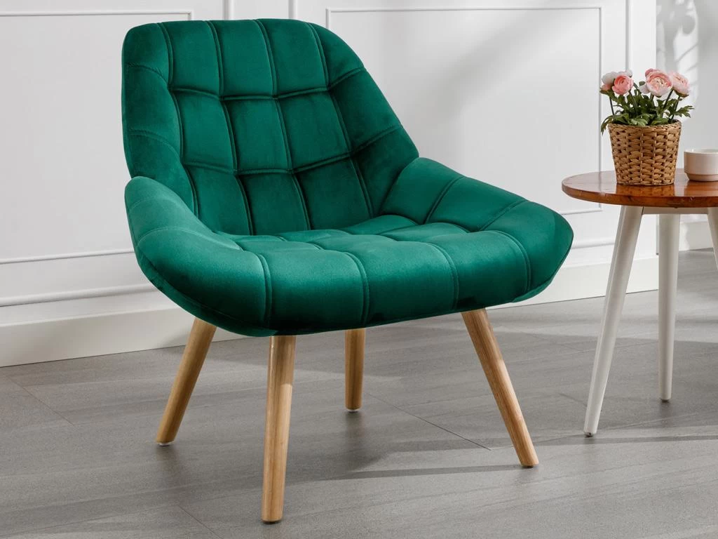 Fauteuil En Velours Vert LUOSTO – Image 7