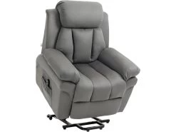 Fauteuil De Relaxation Releveur Boston Avec Repose-Pieds Tissu Gris