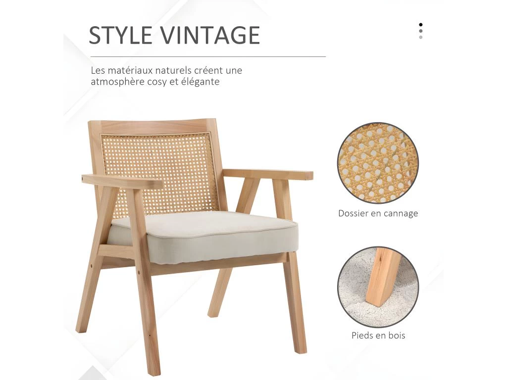 Fauteuil Cannage LARIDA Beige – Image 4