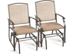 Fauteuil à Bascule Lot De 2 Avec Accoudoirs, 58 X 70 X 94 Cm Charge 150KG