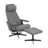 Trane Fauteuil Relax Avec Pied Pivotant Et Repose-pieds En Gris Foncé.