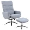 West Fauteuil Avec Repose-pieds En Tissu, Gris Clair.