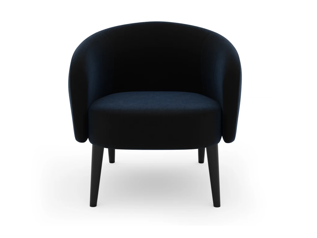 Fauteuil Tissu Velours Bleu Nuit – Image 4