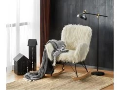 Fauteuil à Bascule En Tissu 72 X 94 X 100 Cm - Crème