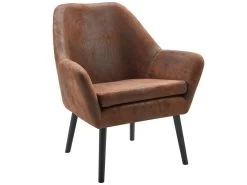 Fauteuil Cabriolet Rétro Moderne Tissu Effet Vieilli Salon Teamson Home Divano