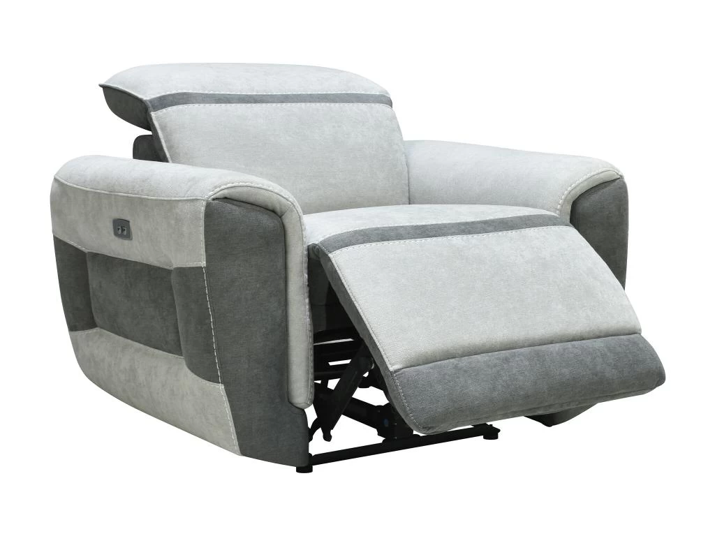 Fauteuil Relax électrique En Tissu Gris Clair ORIETTO – Image 4