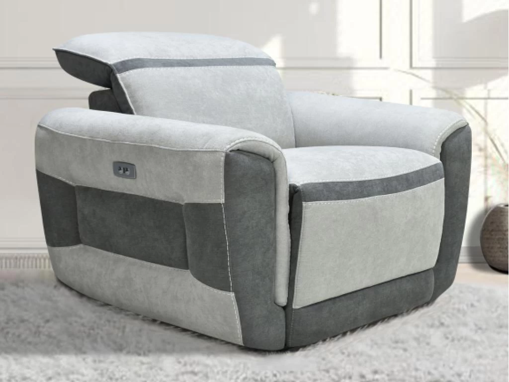 Fauteuil Relax électrique En Tissu Gris Clair ORIETTO – Image 12