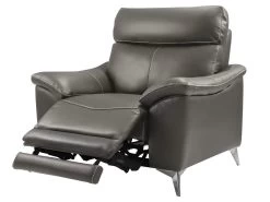 Fauteuil Relax électrique En Cuir METRONOMYA - Taupe